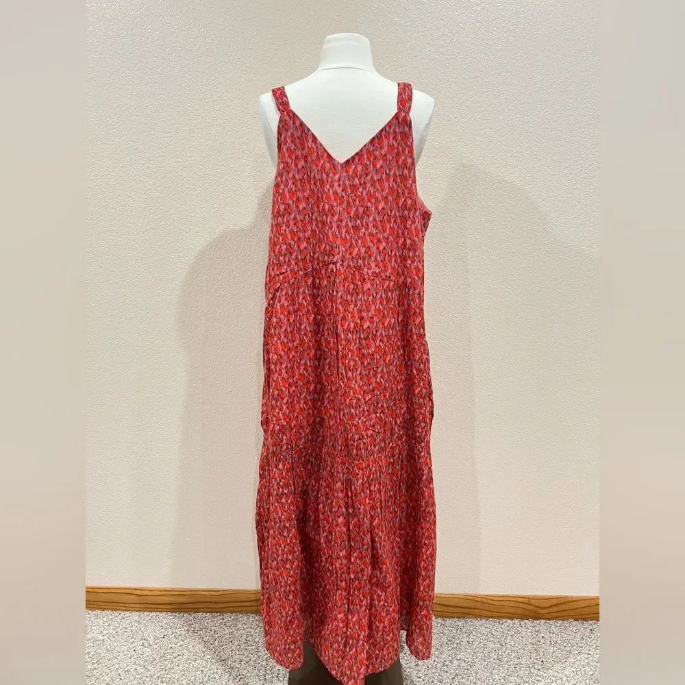 Joie Red Tiered Maxi Dress in Tea Rose NWT Size XL